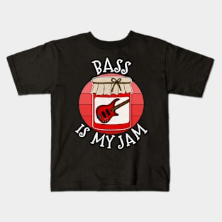 Bass Is My Jam Bassist Guitarist Musician Kids T-Shirt